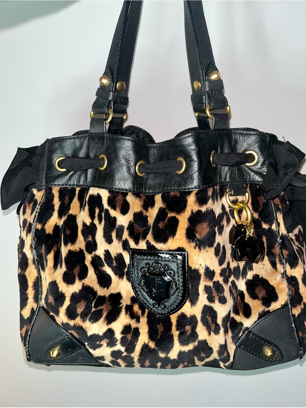 Juicy Couture Leopard Daydreamer Tote Bag Y2K Vintage 2010s Animal Print Cheetah